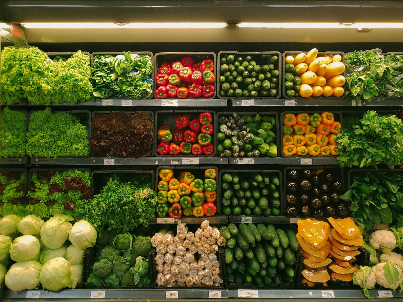 Fresh grocery produce and market staples